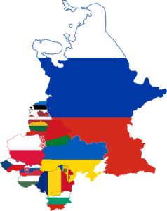 Flag-map of the Eastern European countries