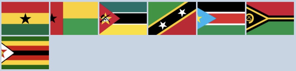 Flags with Red, Yellow, Green, and Black